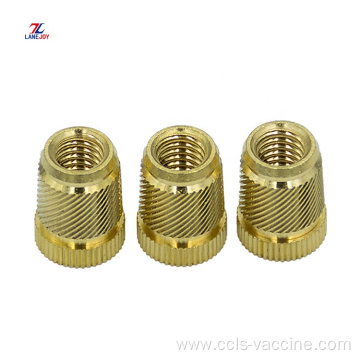 Copper nut copper insert embedded cold knurled nut